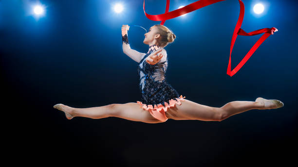 istock Gymnast performing with ribbon 1181603541
