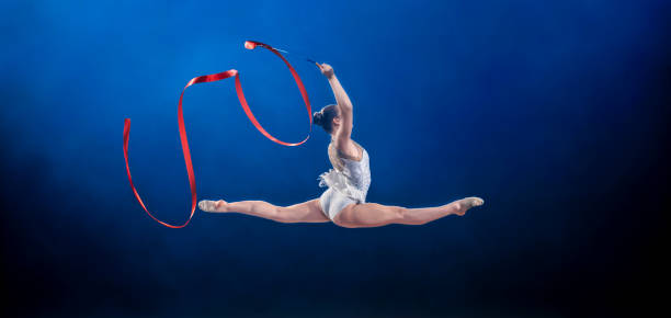 istock Gymnast performing with ribbon 1181603561