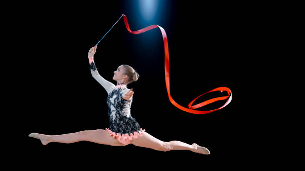 istock Gymnast performing with ribbon 1181603615
