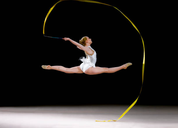 istock Gymnast performing with ribbon 1181603652