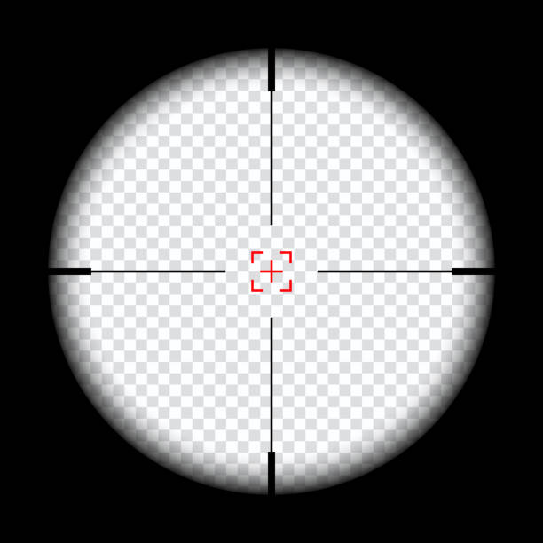 istock realistic sniper scope crosshairs view. sniper sight with measurement marks. sniper scope template isolated on transparent background. rifle optical sight. 1181606026
