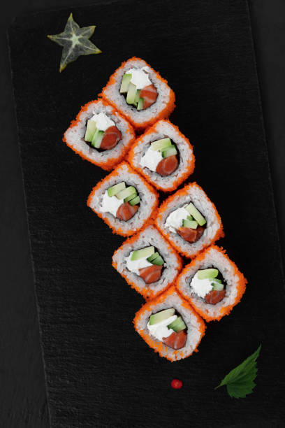 istock Sushi, rolls, fish dishes. Seafood delicacies 1181607616