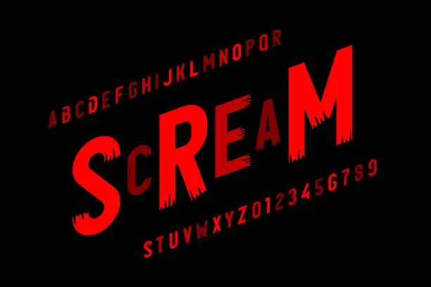 Vector illustration of Scream font in Halloween style