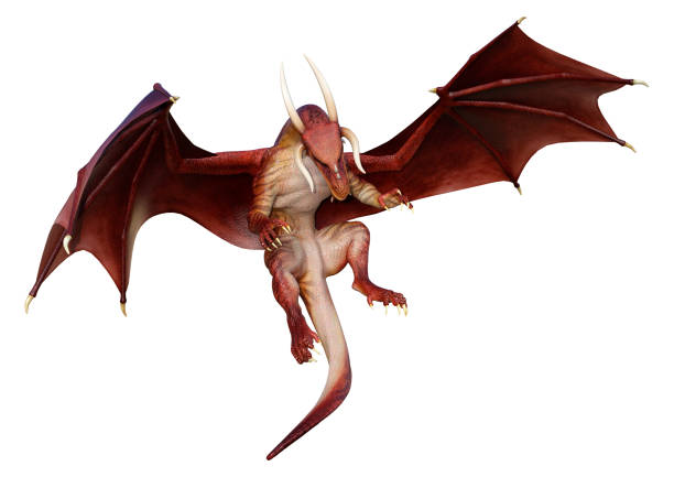 istock 3D illustration fantasy dragon on white 1181608798