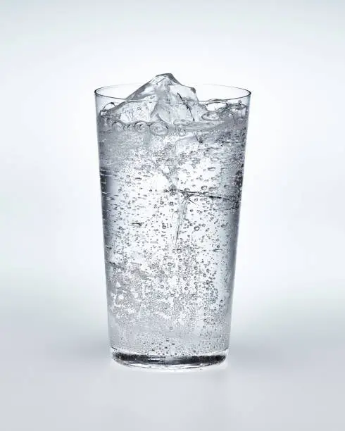 Photo of Glass of carbonated water with ice