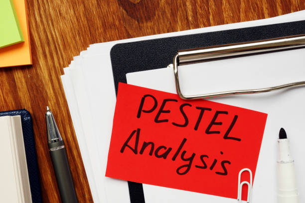 istock Text sign showing hand written words PESTEL Analysis 1181610858