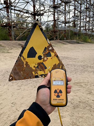 Radioactivity sign in Chernobyl