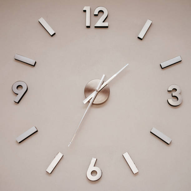 istock stylish 3d wall clock close-up, a subject of home decor 1181619945