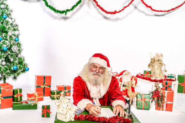 istock Santa Claus working, making a list 1181620772