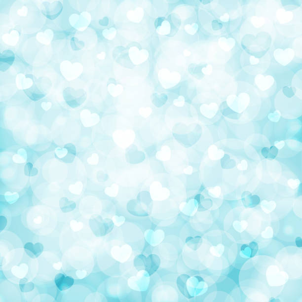 istock Abstract beautiful blurred bokeh background with white and blue hearts on a blue background. Vector illustration for Valentine s . EPS10. 1181623008