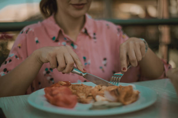 istock Lunch at her favorite restaurant. 1181625429