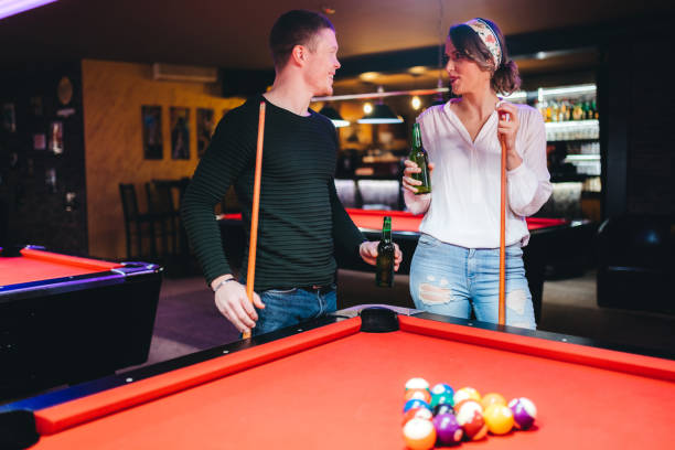 istock Playing snooker and drinking beer 1181627187