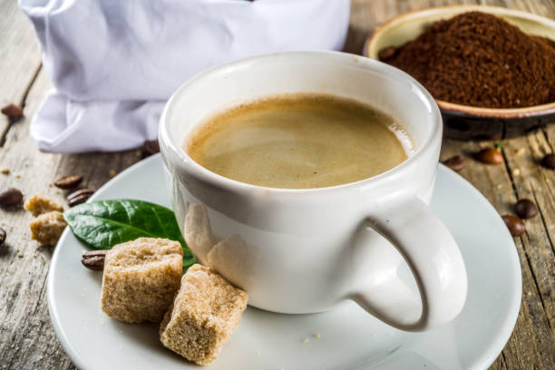 istock Cup of espresso with coffee beans 1181628645