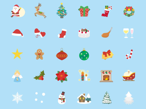 Christmas set4 It is an illustration of a Christmas set. japanese angel stock illustrations