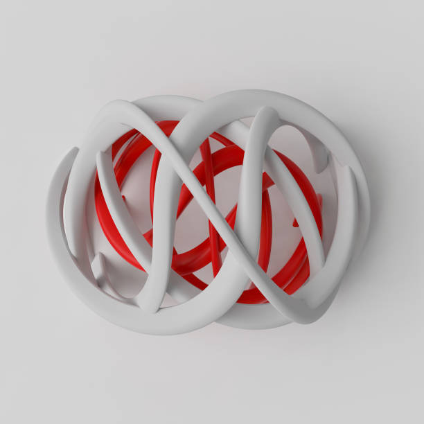 3d rendering abstract background with repeat of deformed geometry shapes. Center oriented composition. 3d illustration.