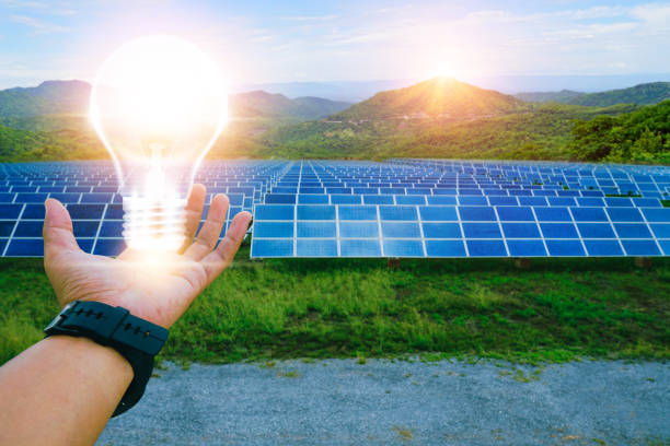istock Solar panel, alternative electricity source, concept of sustainable resources, This is clean power in the world 1181629063