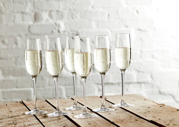 Champagne served in glasses