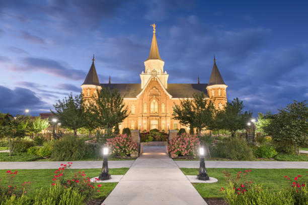 provo, utah temple - provo imagens e fotografias de stock