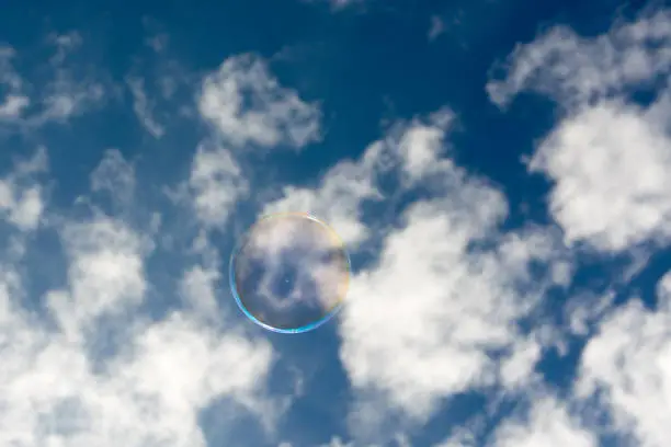 soap bubble flying in the air