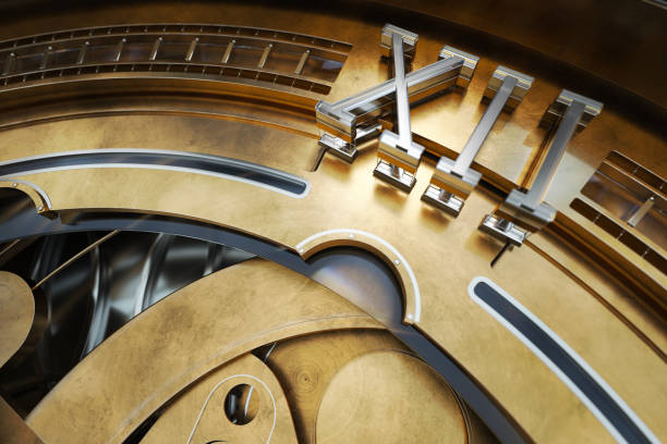 istock Abstaract 3d rendering illustration of watches with gears. 1181634621