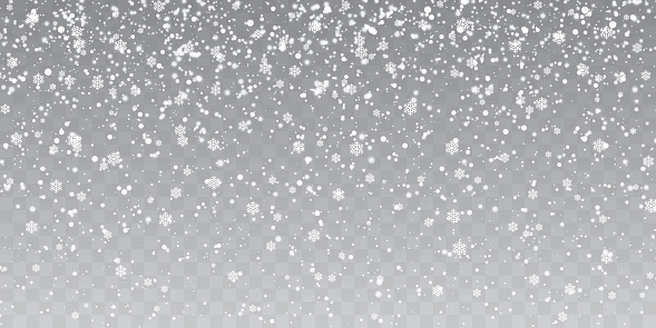 Christmas Snow Falling Snowflakes On Transparent Background Snowfall Vector  Illustration Stock Illustration - Download Image Now - iStock