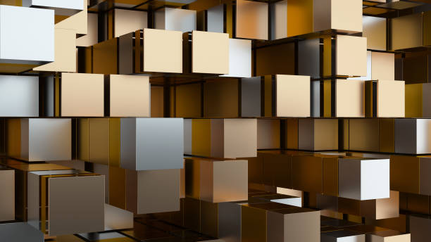 istock 3d abstract background made of randomly extruded geometry. 1181636647