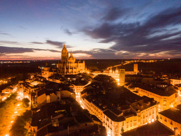 istock high view of segovia at night 1181642095