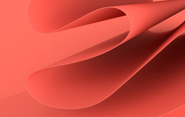 istock Modern paper art abstract background, 3d render paper waves. Realistic trendy craft style. Origami design template. Pastel colored wavy folds 1181642211