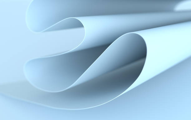 istock Modern paper art abstract background, 3d render paper waves. Realistic trendy craft style. Origami design template. Pastel colored wavy folds 1181642261