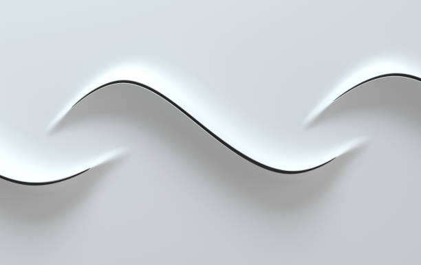 абстрактные белые бумажные волны 3d рендеринга. современный минимальный дизайн - 2505 стоковые фото и изображения