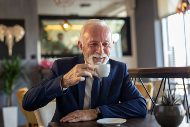 istock Senior businessman on a coffee break 1181644968