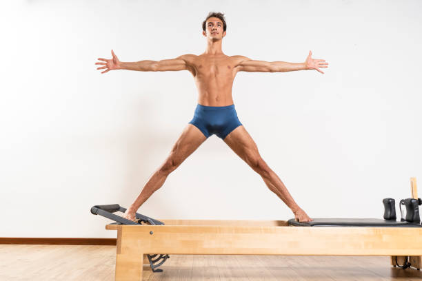 istock Pilates exercise on the reformer machine 1181645454