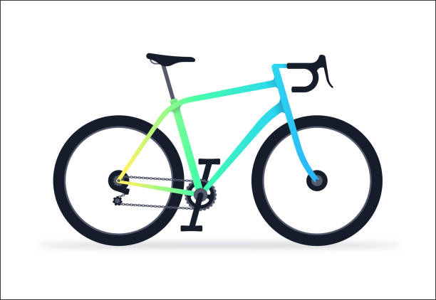 illustrazioni stock, clip art, cartoni animati e icone di tendenza di bicicletta - racing bicycle bicycle cycling yellow