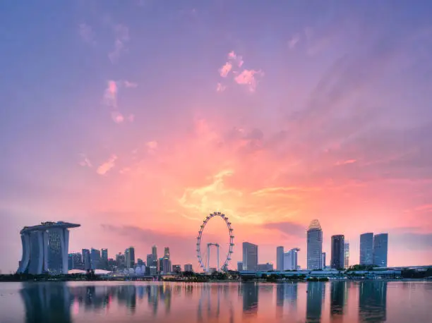 Panoramic view of Singapore skyline