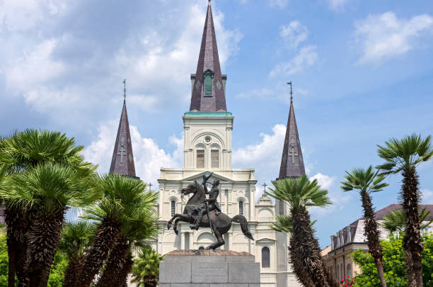 istock Historic Cathedral and Monument in Jackson Square 1181647511