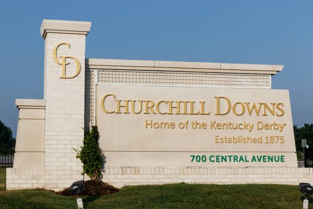 Churchill Downs, Home to the Kentucky Derby. The Kentucky Derby is one of the Crown Jewels of horse racing and professional sports II Louisville - Circa July 2019: Churchill Downs, Home to the Kentucky Derby. The Kentucky Derby is one of the Crown Jewels of horse racing and professional sports II named animal stock pictures, royalty-free photos & images