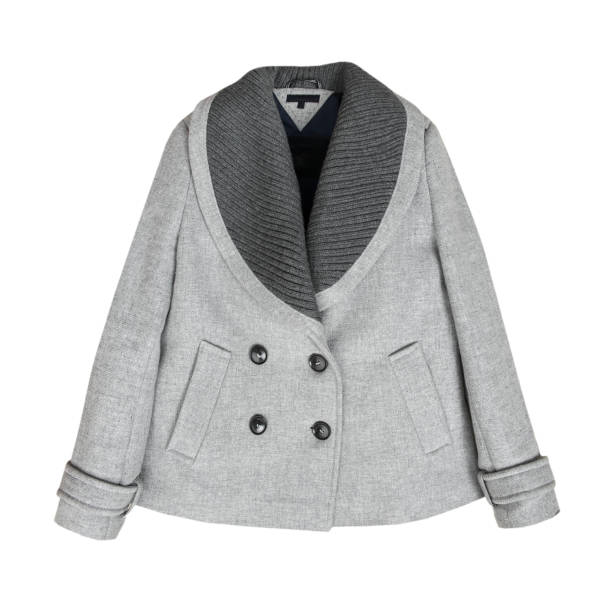 istock Grey jacket isolated on white.Woman's winter outwear. 1181649635