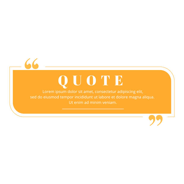 Quote blank frame vector template. Orange speech bubble. Quotation, citation text box design. Rectangle with rounded and sharp edges empty textbox background for message, comment, note Quote blank frame vector template. Orange speech bubble. Quotation, citation text box design. Rectangle with rounded and sharp edges empty textbox background for message, comment, note paragraph stock illustrations