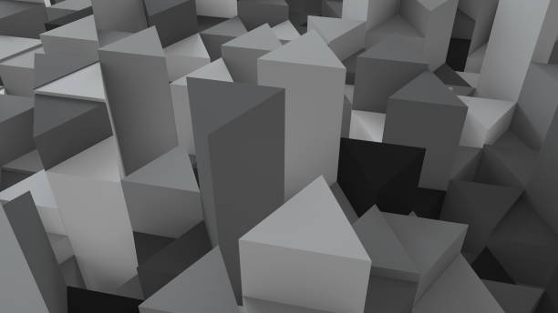 istock 3d render abstract background. Geometry shapes that goes up and down. 1181651495
