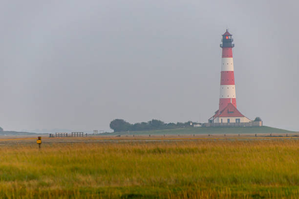 Lighthouse Westerheversand in the evening