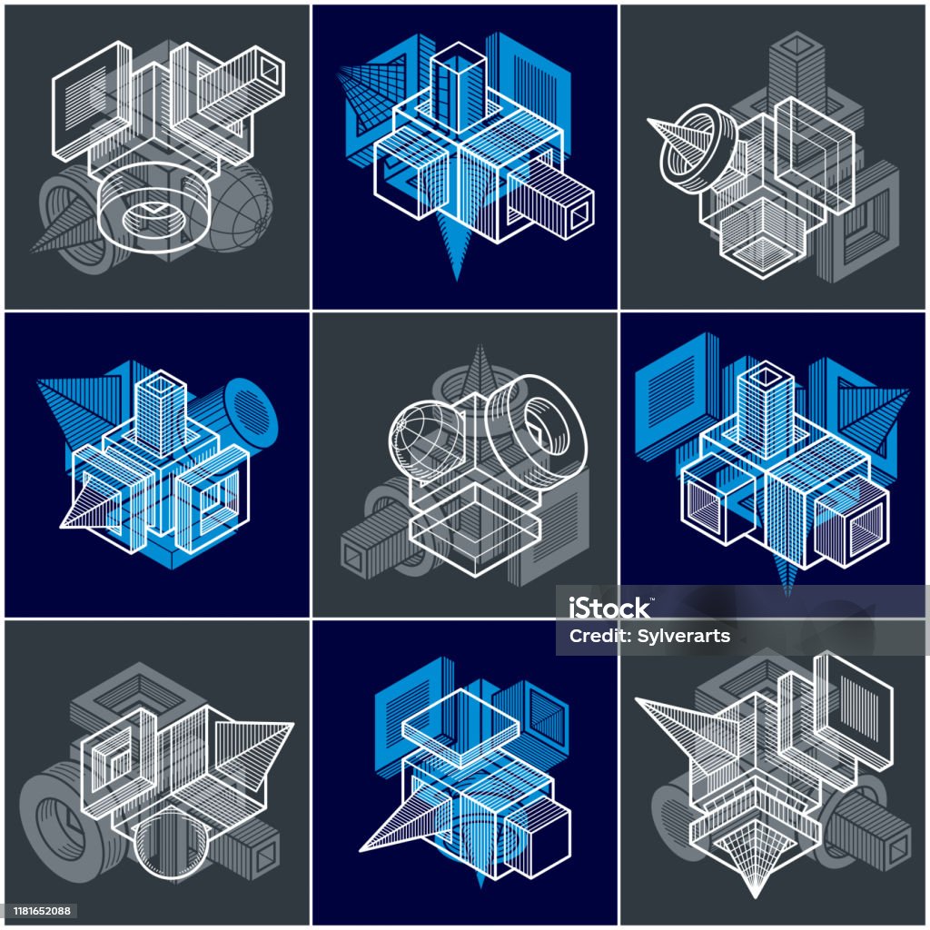 Engineering Basic Shapes Engineering Abstract Geometric Shapes Simple Vectors Set Stock ...