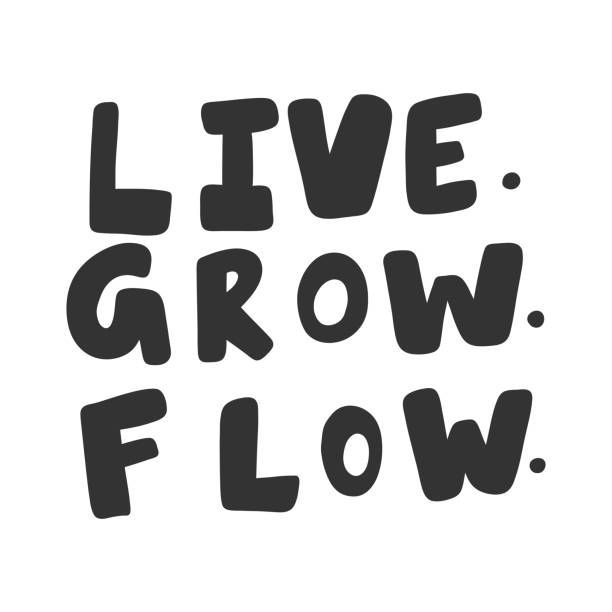 istock Live. Grow. Flow. Sticker for social media content. Vector hand drawn illustration design. 1181654571