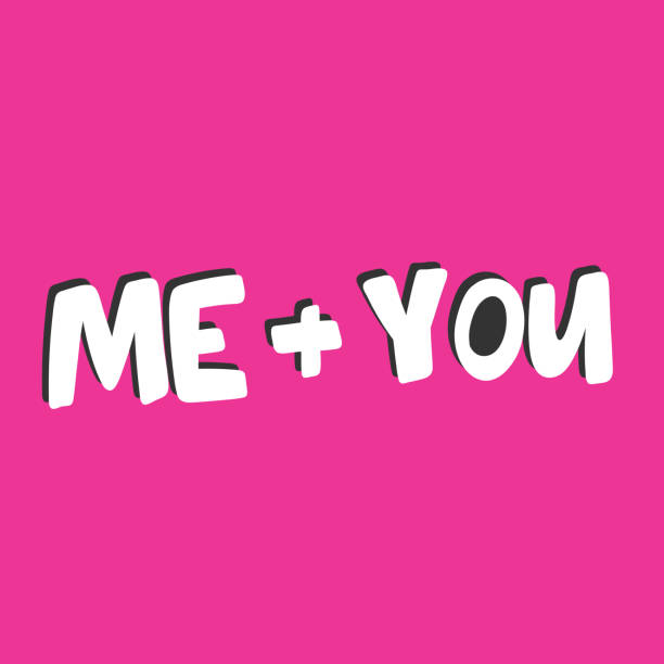 istock Me and you. Valentines day Sticker for social media content. Vector hand drawn illustration design. 1181654840