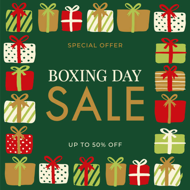 Boxing Day Sale Design for advertising, banners, leaflets and flyers. Stock illustration
