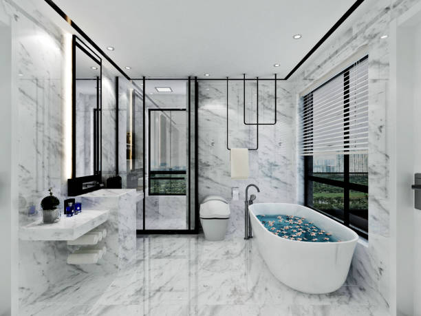 istock 3D Render of Luxury Bathroom 1181657053