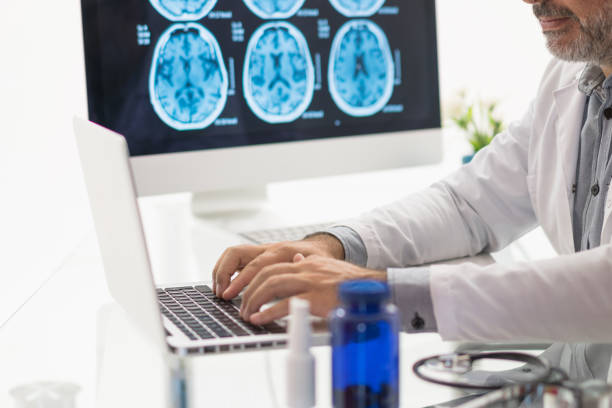 istock The doctor uses a laptop 1181657399