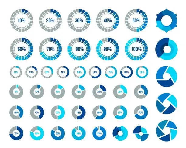 Vector illustration of Pie Charts Elements
