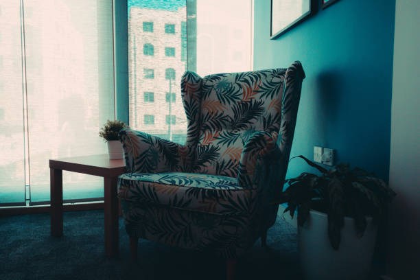 istock Empty chair in blue effect, cinematic colors, decor 1181660555
