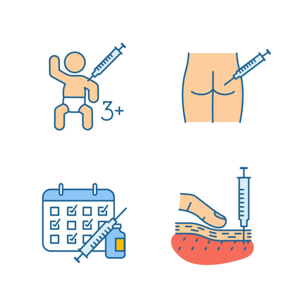 Ilustración de Conjunto De Iconos De Color De Vacunación E Inmunización y más Vectores Libres de Derechos de Jeringa - iStock Ilustración de Conjunto De Iconos De Color De Vacunación E Inmunización y más Vectores Libres de Derechos de Jeringa - iStock