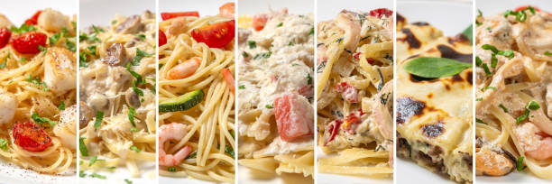 istock Collage of dishes from different types of pasta 1181663876